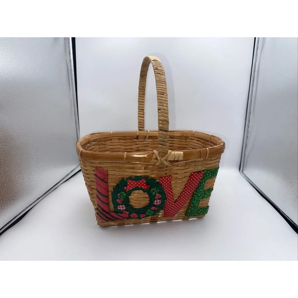 Christmas Holiday Basket with a handle‎ and decorative 